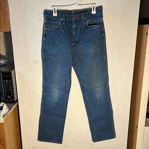 Wrangler Blue Straight Jeans Classic Denim Style
